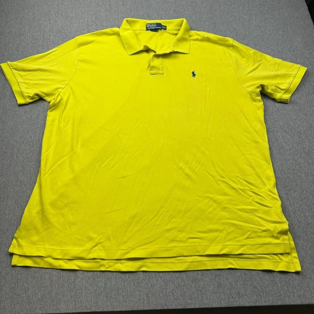 Polo Ralph Lauren Short Sleeve Golf Polo Mens XXL Yellow Cotton *RIPS*